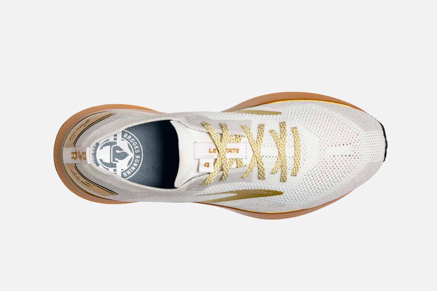 Brooks Israel Levitate 4 Road Running Shoes Womens - White/Gold - CUJ-164075